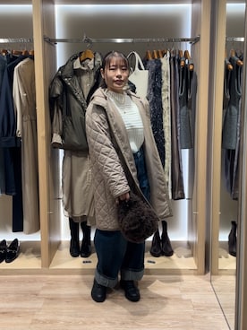 「Lugnoncure（ルノンキュール）のアイテム（その他アウター）」を使った、チナツさん（レディース・152cm）の冬コーディネート