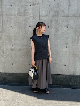 「アツいコーデ全部見せ」｜「アイテム（ノーカラージャケット）」を使った、チナツさん（レディース・152cm）の夏コーディネート