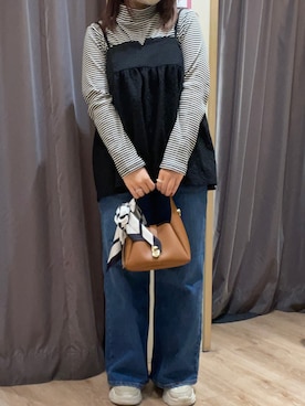 「Te chichi（テチチ）のアイテム（チュニック）」を使った、チナツさん（レディース・152cm）の秋コーディネート