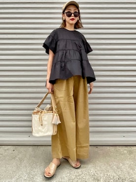 「Sono（ソーノ）のアイテム」を使った、𝓅𝑜𝒸𝑜さん（レディース・156cm）の夏コーディネート