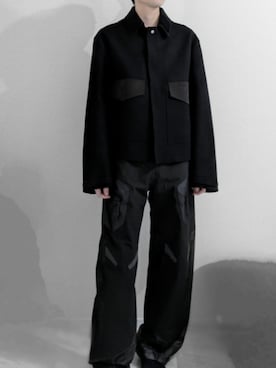 「OAMC（オーエーエムシー）のアイテム（ジャケット/アウター）」を使った、もにょさん（メンズ・172cm）の春コーディネート