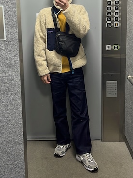 「レトロX」｜「アイテム（その他アウター）」を使った、りょっさん（メンズ・163cm）の冬コーディネート