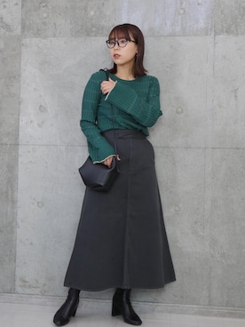 「LOWRYS FARM（ローリーズファーム）のストレッチヒールブーツ　851418（ブーツ）」を使った、こすぱっしょんゆりえさん（レディース・165cm）の秋コーディネート
