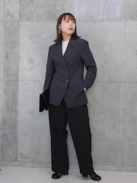 「Ameri（アメリ）のアイテム（ピアス（両耳用））」を使った、こすぱっしょんゆりえさん（レディース・165cm）の秋コーディネート