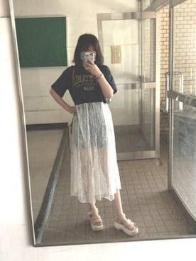 「SHAKA（シャカ）のアイテム（シューズ）」を使った、ばるさん（レディース・156cm）の夏コーディネート