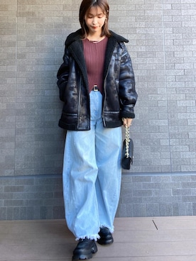 「LEPSIM（レプシィム）のアイテム（その他アウター）」を使った、yuuさん（レディース・161cm）の冬コーディネート