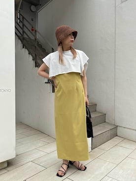「イエローコーデ」｜「アイテム（その他）」を使った、ｙｕｚｕｋｉさん（レディース・163cm）の夏コーディネート