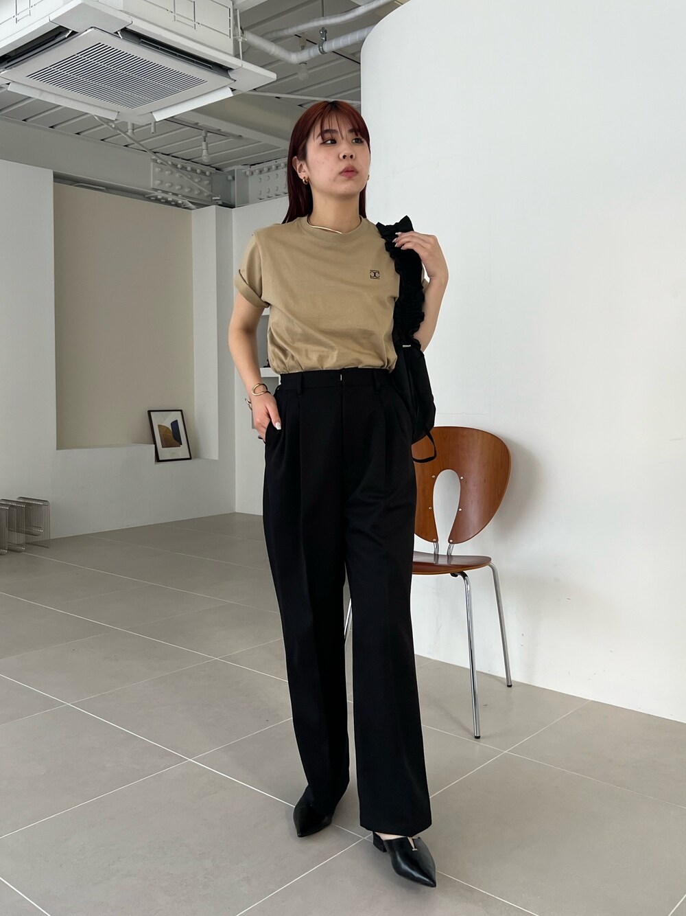 ZOZOTOWN限定】【サイズ展開あり】ハイウエストカラースラックス
