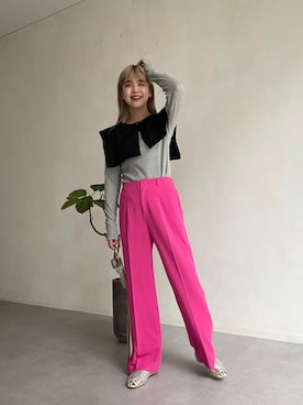 「リブT」｜「アイテム（その他）」を使った、ｙｕｚｕｋｉさん（レディース・163cm）の冬コーディネート