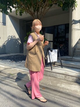 「ビーサン」｜「アイテム（その他）」を使った、ｙｕｚｕｋｉさん（レディース・163cm）の春コーディネート