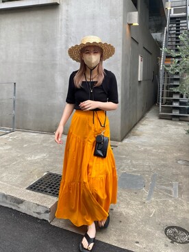 「リブT」｜「アイテム（その他）」を使った、ｙｕｚｕｋｉさん（レディース・163cm）の春コーディネート