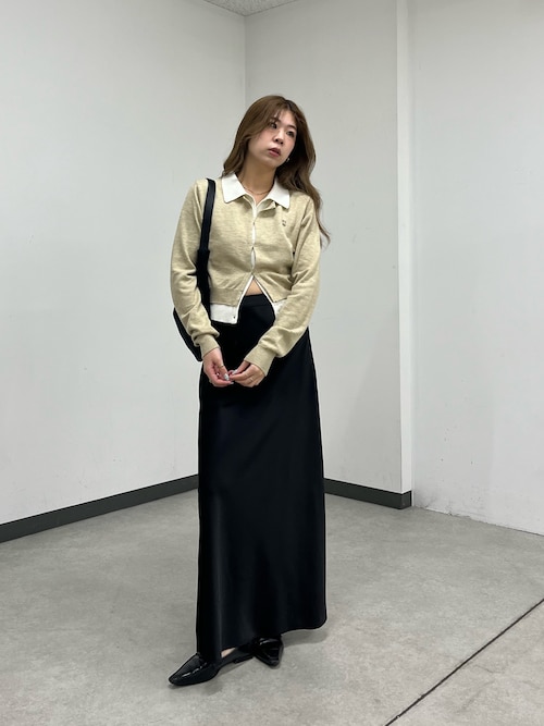 レイヤードポロニットカーディガン