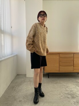 「ゆるニット」｜「アイテム（その他）」を使った、ｙｕｚｕｋｉさん（レディース・163cm）の冬コーディネート