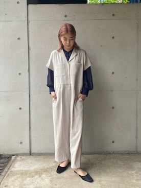 「ジャンプスーツ」｜「アイテム（その他）」を使った、ｙｕｚｕｋｉさん（レディース・163cm）の夏コーディネート