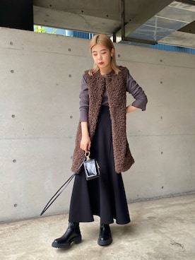 「リブT」｜「アイテム（その他）」を使った、ｙｕｚｕｋｉさん（レディース・163cm）の秋コーディネート