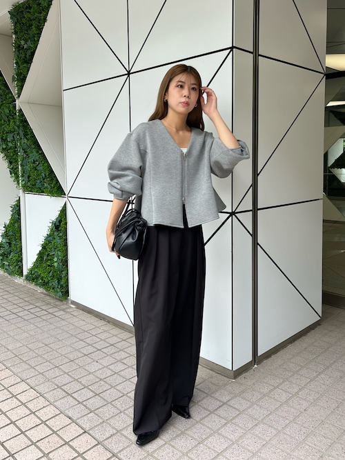 CAPRICIEUX LE'MAGE カーディガン ペプラムジップカーディガン