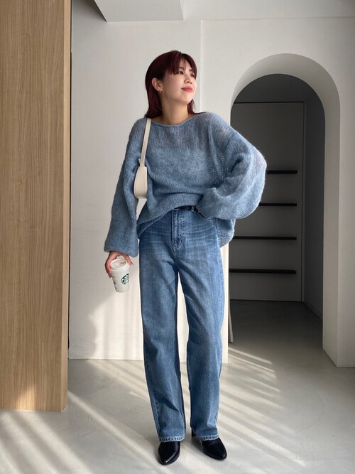 CAPRICIEUX LE'MAGE 段違い透かし編みプルオーバー ニット CAPRICIEUX LE'MAGE（カプリシューレマージュ）の「段違い透かし編み