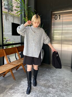 「ゆるニット」｜「アイテム（その他）」を使った、ｙｕｚｕｋｉさん（レディース・163cm）の秋コーディネート