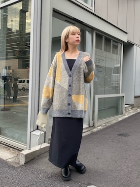 「モヘアカーディガン」｜「アイテム（その他）」を使った、ｙｕｚｕｋｉさん（レディース・163cm）の秋コーディネート