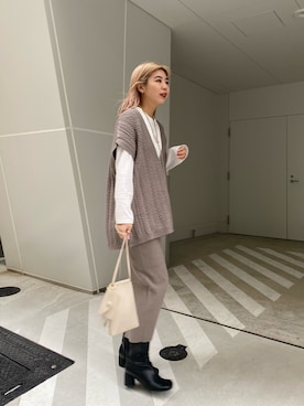 「ニットアップ」｜「アイテム（その他シューズ）」を使った、ｙｕｚｕｋｉさん（レディース・163cm）の秋コーディネート