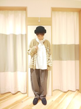 「Samansa Mos2（サマンサ モスモス）のシャーリングレース切替ブラウス（シャツ/ブラウス）」を使った、むっちゃんさん（レディース・154cm）の秋コーディネート