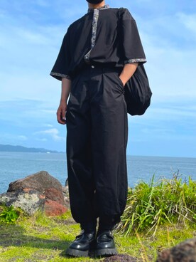 「Adoon plain（アドーンプレーン）のアイテム（バッグ）」を使った、ひらちゃさん（メンズ・176cm）の夏コーディネート