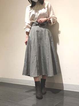 「ORiental TRaffic（オリエンタルトラフィック）のアイテム（ブーツ）」を使った、oitaさん（レディース・163cm）の秋コーディネート