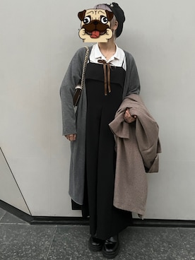 「AS KNOW AS plus（アズノゥアズプラス）のアイテム（ジャケット/アウター）」を使った、yeanlingさん（レディース・155cm）の冬コーディネート