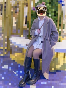 「H&M（エイチ・アンド・エム）のアイテム（シャツワンピース）」を使った、yeanlingさん（レディース・155cm）の冬コーディネート