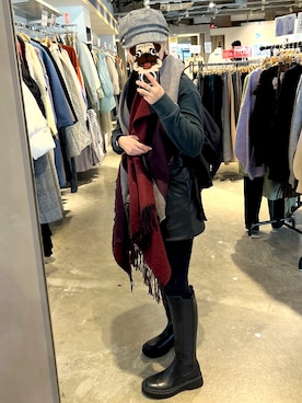 「アイテム（キャスケット、その他）」を使った、yeanlingさん（レディース・155cm）の秋コーディネート