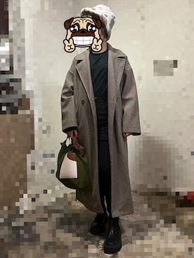 「AS KNOW AS plus（アズノゥアズプラス）のアイテム（ジャケット/アウター）」を使った、yeanlingさん（レディース・155cm）の冬コーディネート