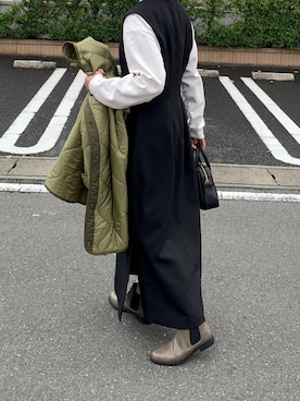 「ミリタリーコーデ」｜「アイテム（ワンピース/ドレス）」を使った、walk55marinさん（レディース・165cm）の冬コーディネート