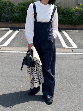 「HANNE（アン）のアイテム（サロペット/オーバーオール）」を使った、walk55marinさん（レディース・165cm）の春コーディネート