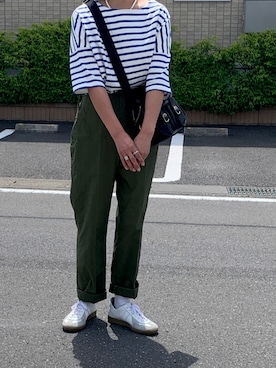 「バスクシャツ」｜「アイテム（その他）」を使った、walk55marinさん（レディース・165cm）の夏コーディネート