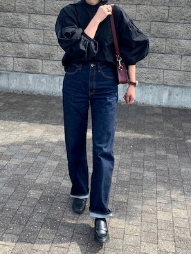 「サッチェルバッグ」｜「アイテム（その他）」を使った、walk55marinさん（レディース・165cm）の秋コーディネート