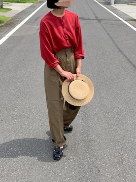「14+（イチヨンプラス）のアイテム」を使った、walk55marinさん（レディース・165cm）の夏コーディネート