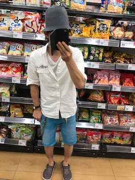 「MCD（エムシーディー）のアイテム（パンツ）」を使った、ともキングさん（メンズ・176cm）の夏コーディネート