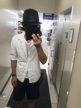 「UNION STATION（ユニオンステーション）のアイテム（シャツ/ブラウス）」を使った、ともキングさん（メンズ・176cm）の夏コーディネート