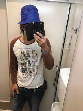 「アイテム（帽子）」を使った、ともキングさん（メンズ・176cm）の秋コーディネート