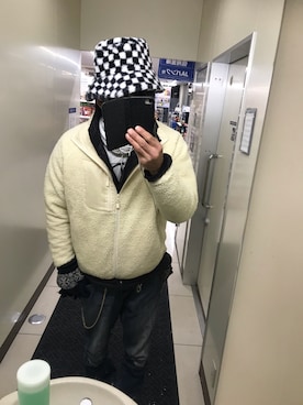 「zipfive」｜「アイテム（ブルゾン）」を使った、ともキングさん（メンズ・176cm）の冬コーディネート
