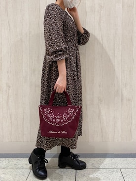 「Maison de FLEUR（メゾンドフルール）のアイテム」を使った、メゾンドフルールstaffさん（レディース・154cm）の冬コーディネート