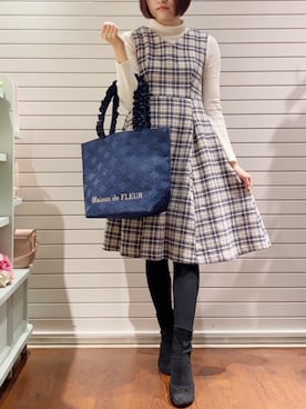 「Maison de FLEUR（メゾンドフルール）のアイテム」を使った、メゾンドフルールstaffさん（レディース・154cm）の冬コーディネート