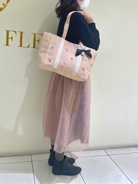 「Maison de FLEUR（メゾンドフルール）のアイテム」を使った、メゾンドフルールstaffさん（レディース・154cm）の冬コーディネート