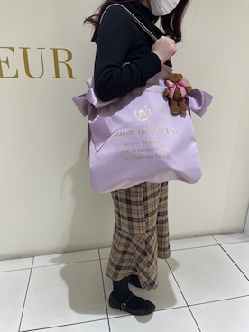 「Maison de FLEUR（メゾンドフルール）のアイテム」を使った、メゾンドフルールstaffさん（レディース・154cm）の冬コーディネート