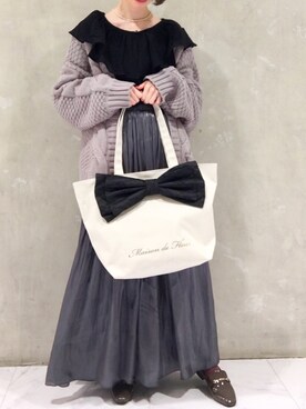 「Maison de FLEUR（メゾンドフルール）のアイテム」を使った、メゾンドフルールstaffさん（レディース・154cm）の冬コーディネート