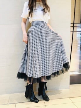 「Maison de FLEUR（メゾンドフルール）のアイテム」を使った、メゾンドフルールstaffさん（レディース・154cm）の夏コーディネート
