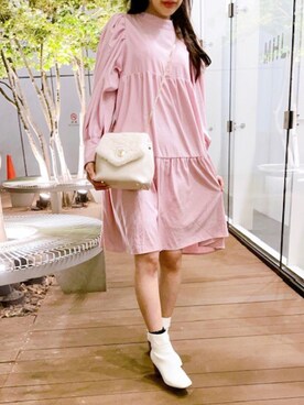 「メゾンドフルール」｜「アイテム（ワンピース/ドレス）」を使った、メゾンドフルールstaffさん（レディース・154cm）の秋コーディネート
