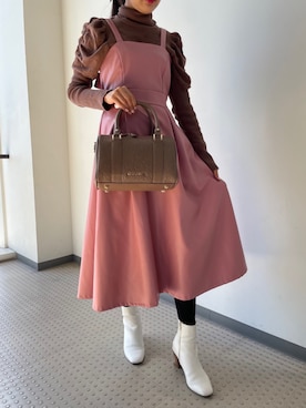 「メゾンドフルール」｜「アイテム（ワンピース/ドレス）」を使った、メゾンドフルールstaffさん（レディース・154cm）の秋コーディネート