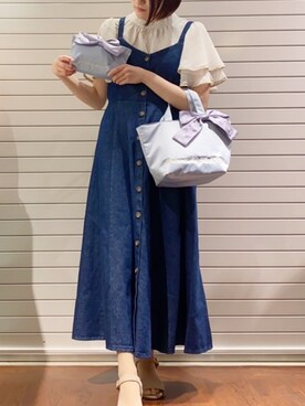 「Maison de FLEUR（メゾンドフルール）のアイテム（財布/小物）」を使った、メゾンドフルールstaffさん（レディース・154cm）の夏コーディネート