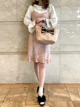 「Maison de FLEUR（メゾンドフルール）のアイテム」を使った、メゾンドフルールstaffさん（レディース・154cm）の春コーディネート